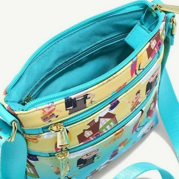 Loungefly Disney Pixar Up Crossbody Characters Double Zipper Pocket Bag - Picture 3 of 3